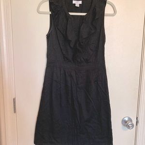 LOFT DENIM/LINEN-LOOK DRESS W/ RUFFLE-2 EUC